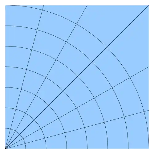 Beispiel eines strukturierten gekrümmten Gitters.