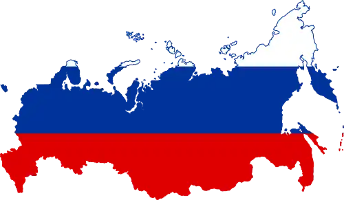 Karte mit Flagge von Russland