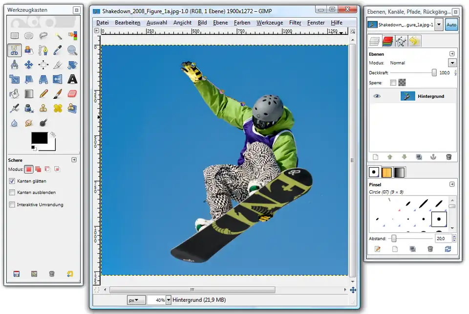 Wir bepunkten die Kanten des Objekts