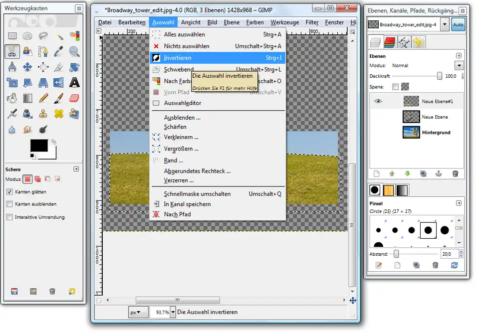Die Auswahl umkehren