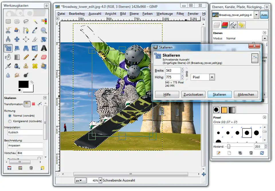 Einstellungen im Dialog „Skalieren“