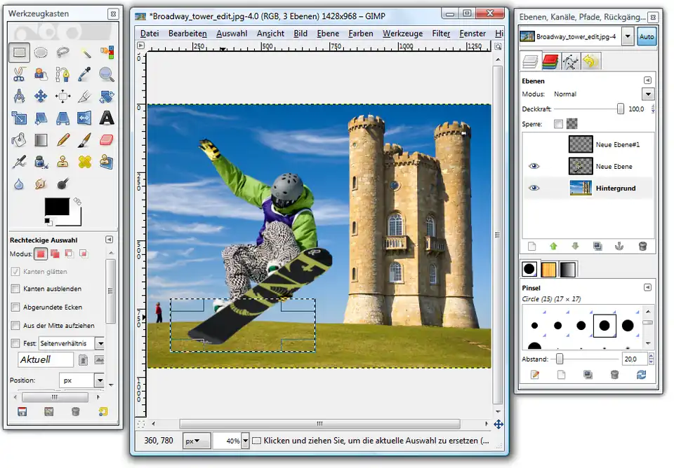 Ebene „Hintergrund“ auswählen