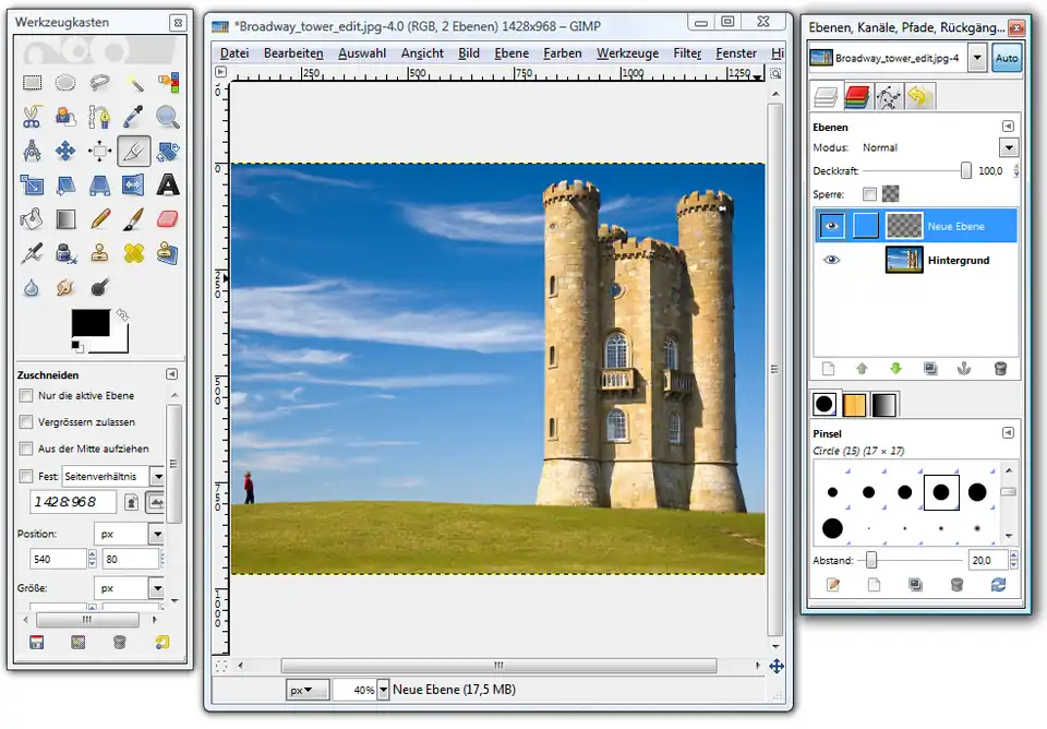 Die neue Ebene erscheint im Ebenendialog