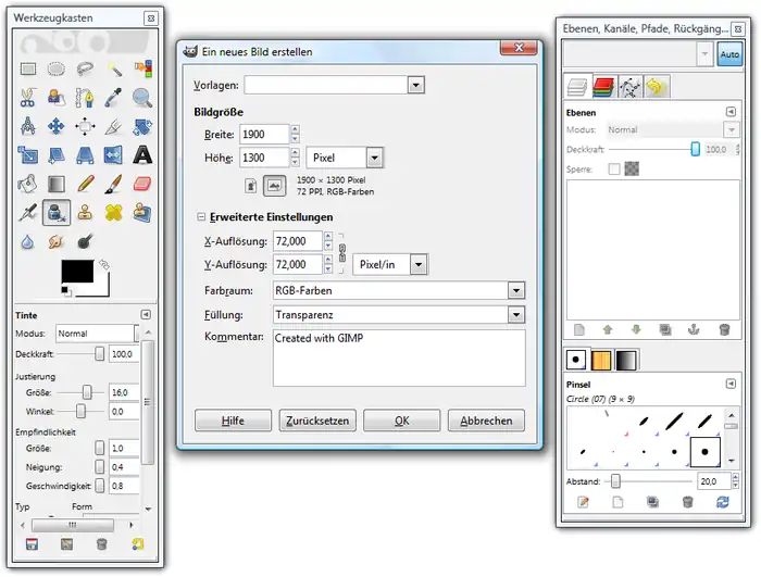 Neues Bild erstellen