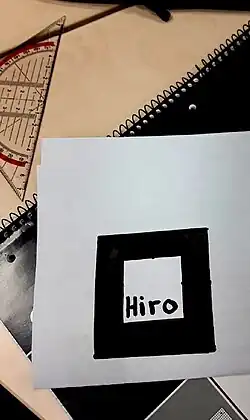 Selbst gezeichneter HIRO-Marker.