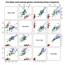Streudiagramm-Matrix der Iris-Daten