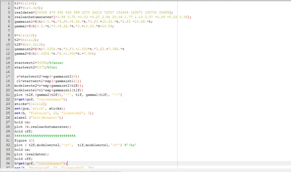 Populationsberechnung in Octave