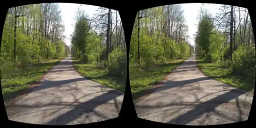 Stereoscopy image with left and right eye for VR-Headset