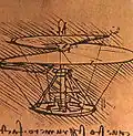 Helicopter design of Leonardo da Vinci