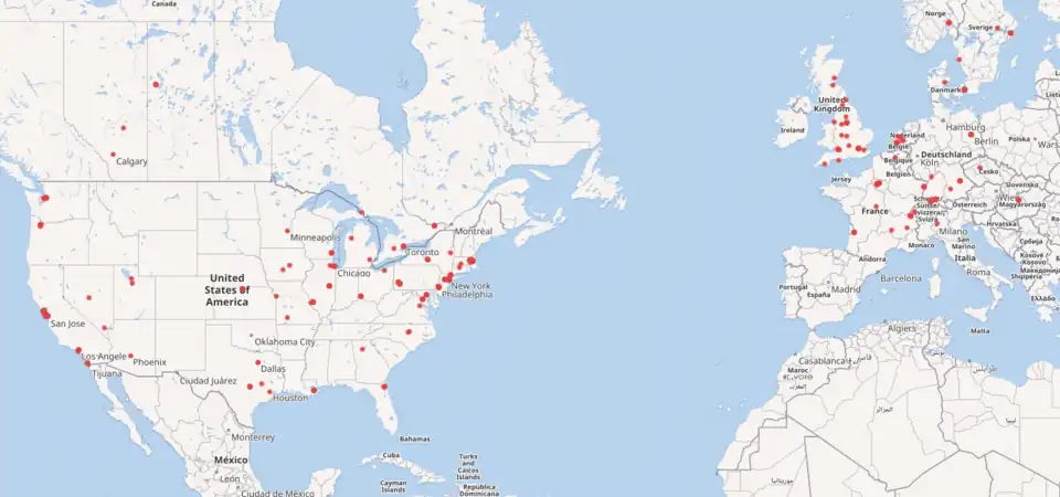 Countries in which people and organizations live, associated with the creation of programming languages (2020)