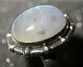 Moonstone cabochon ring