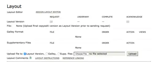 OJS layout for Snapshot journal step 1