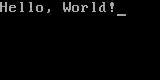 A simple DOS that displays "Hello, World!"