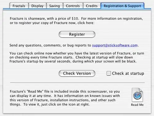 example of a registration screen